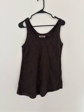 FLAX by Jeanne Engelhart 100% Linen Gray Tank Top Women’s SMALL